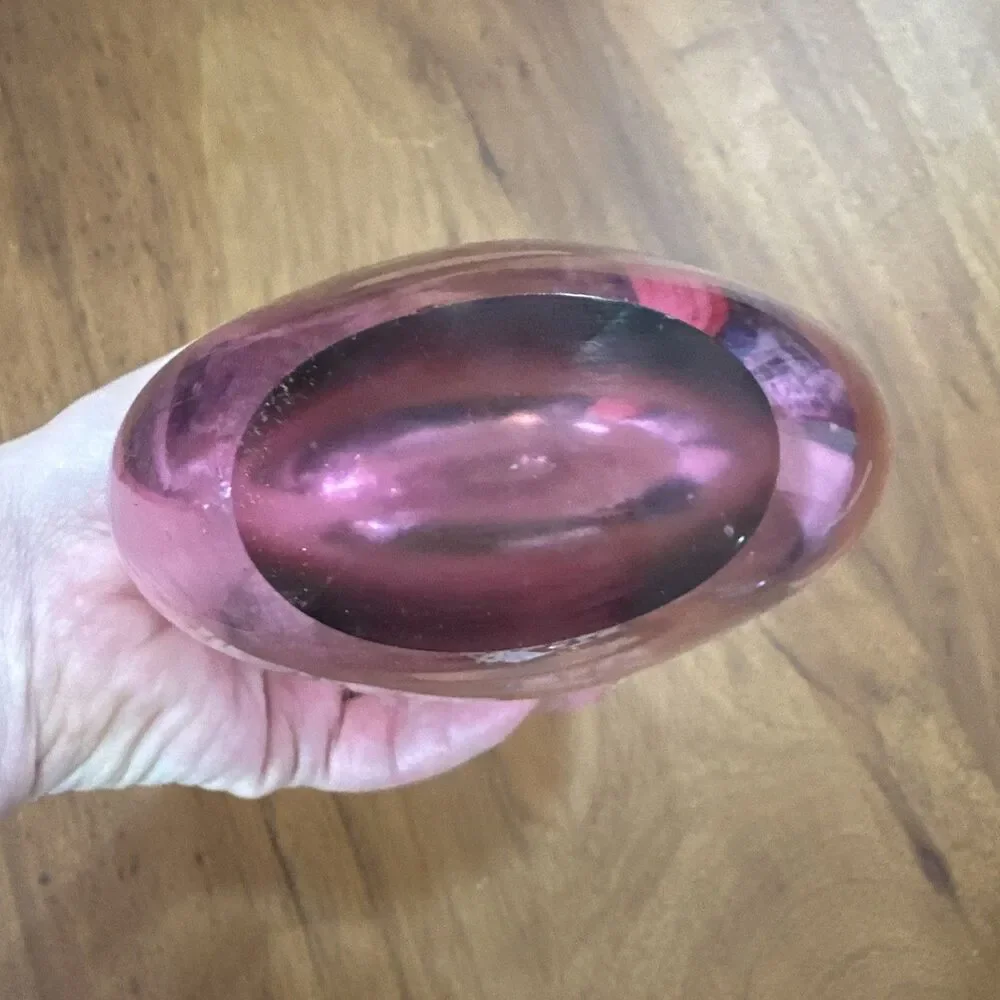 Bohemian Czech Republic Mid Century Art Glass Vase Hand blown Pink Sommerso